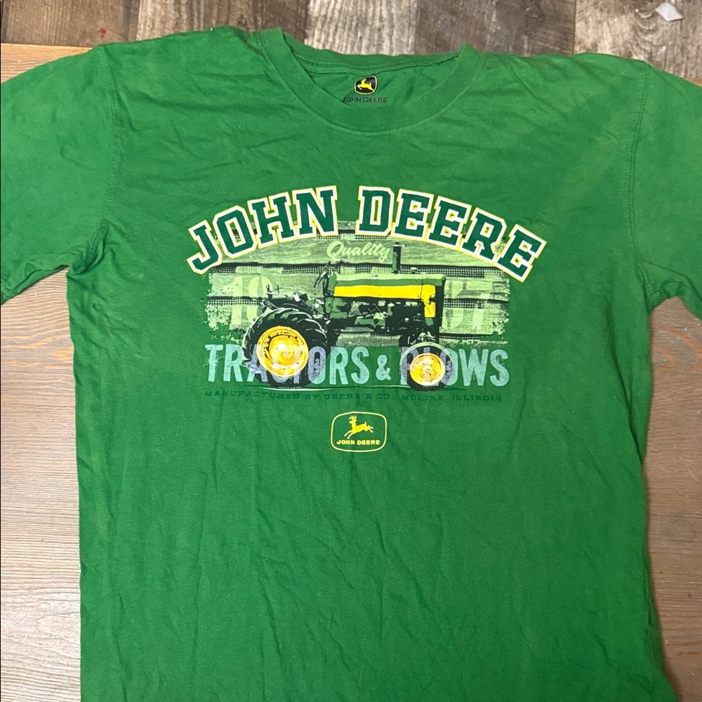 John Deere Green Tee with Yellow Tractor Design